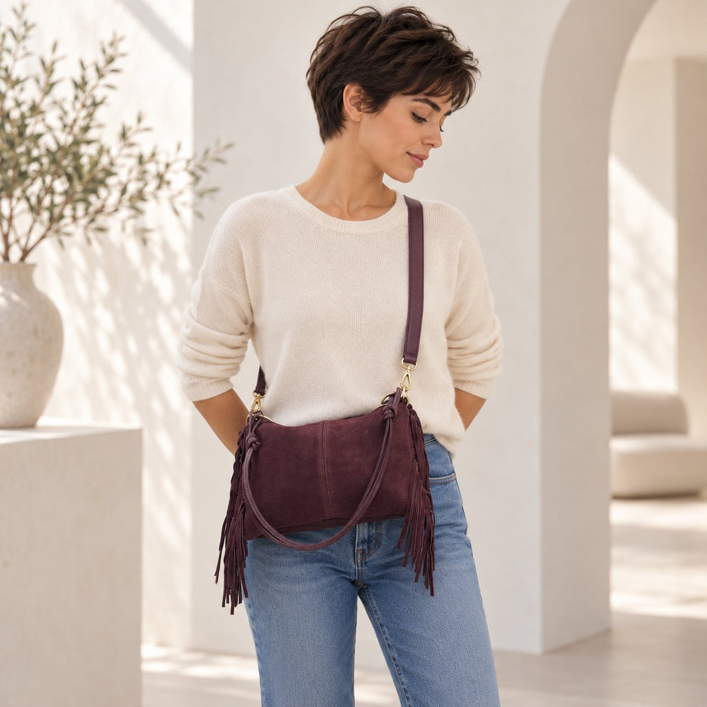 Borsa Donna Camoscio frangiata - Pito’s|Bag