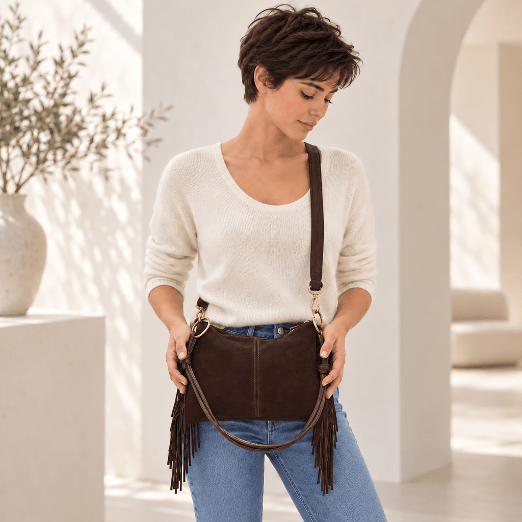 Borsa Donna Camoscio frangiata - Pito’s|Bag