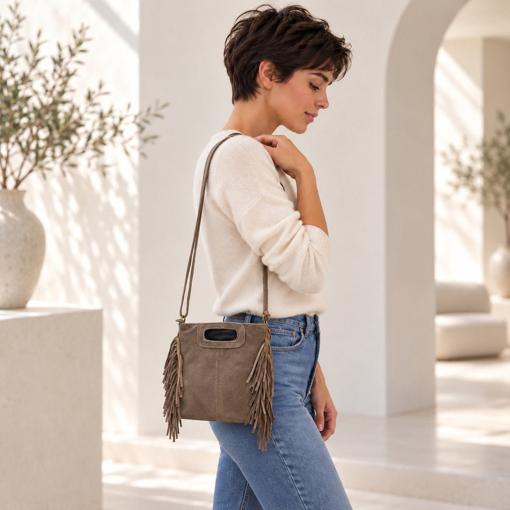Borsa Donna in camoscio a mano frangiata - Pito’s|Bag