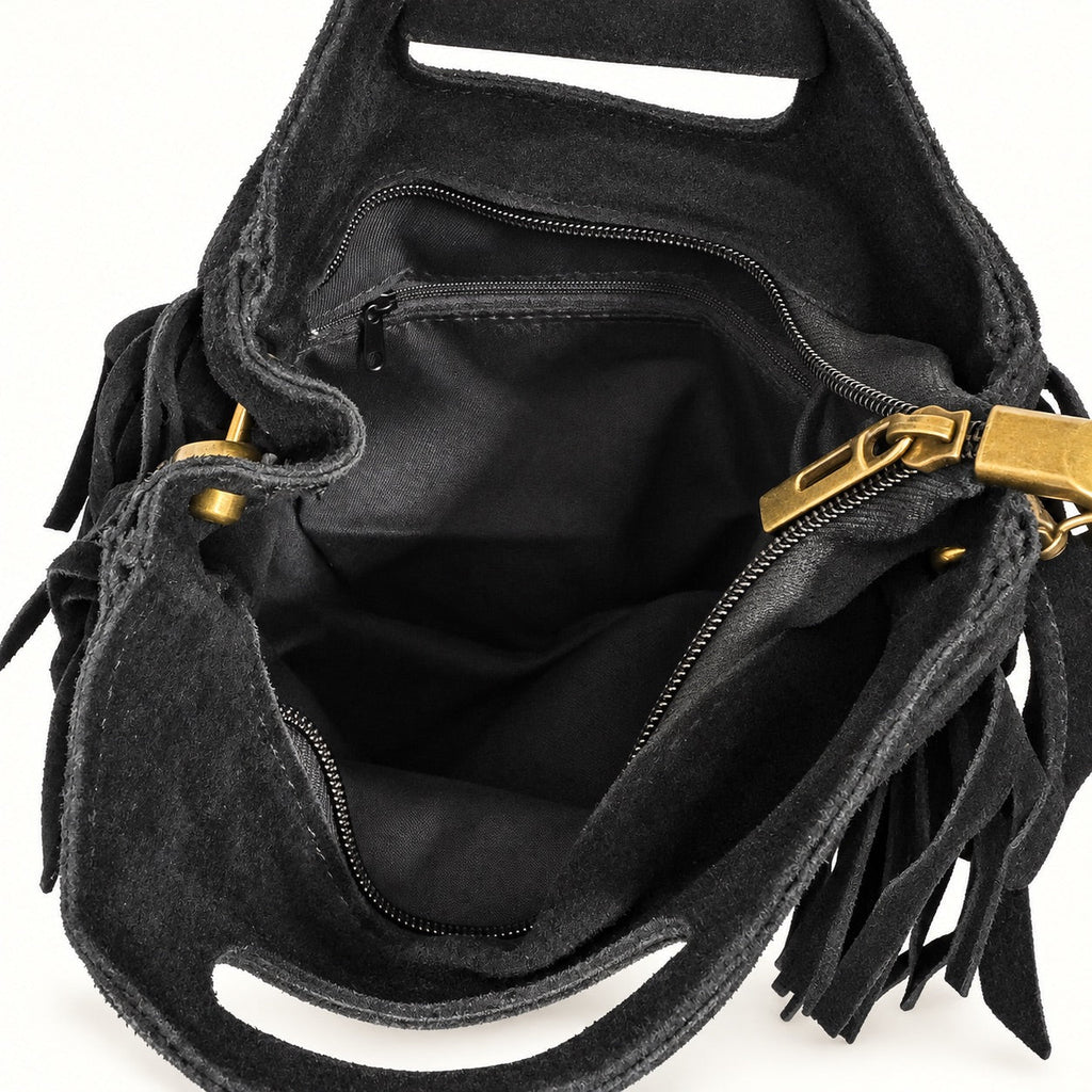 Borsa Donna in camoscio a mano frangiata - Pito’s|Bag