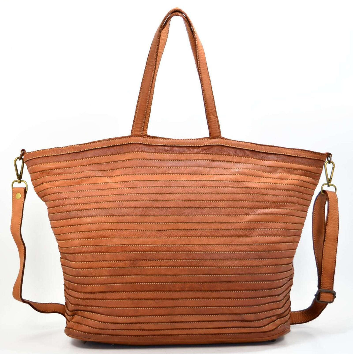 Borsa donna shopper rigata in vera pelle - Pito’s|Bag