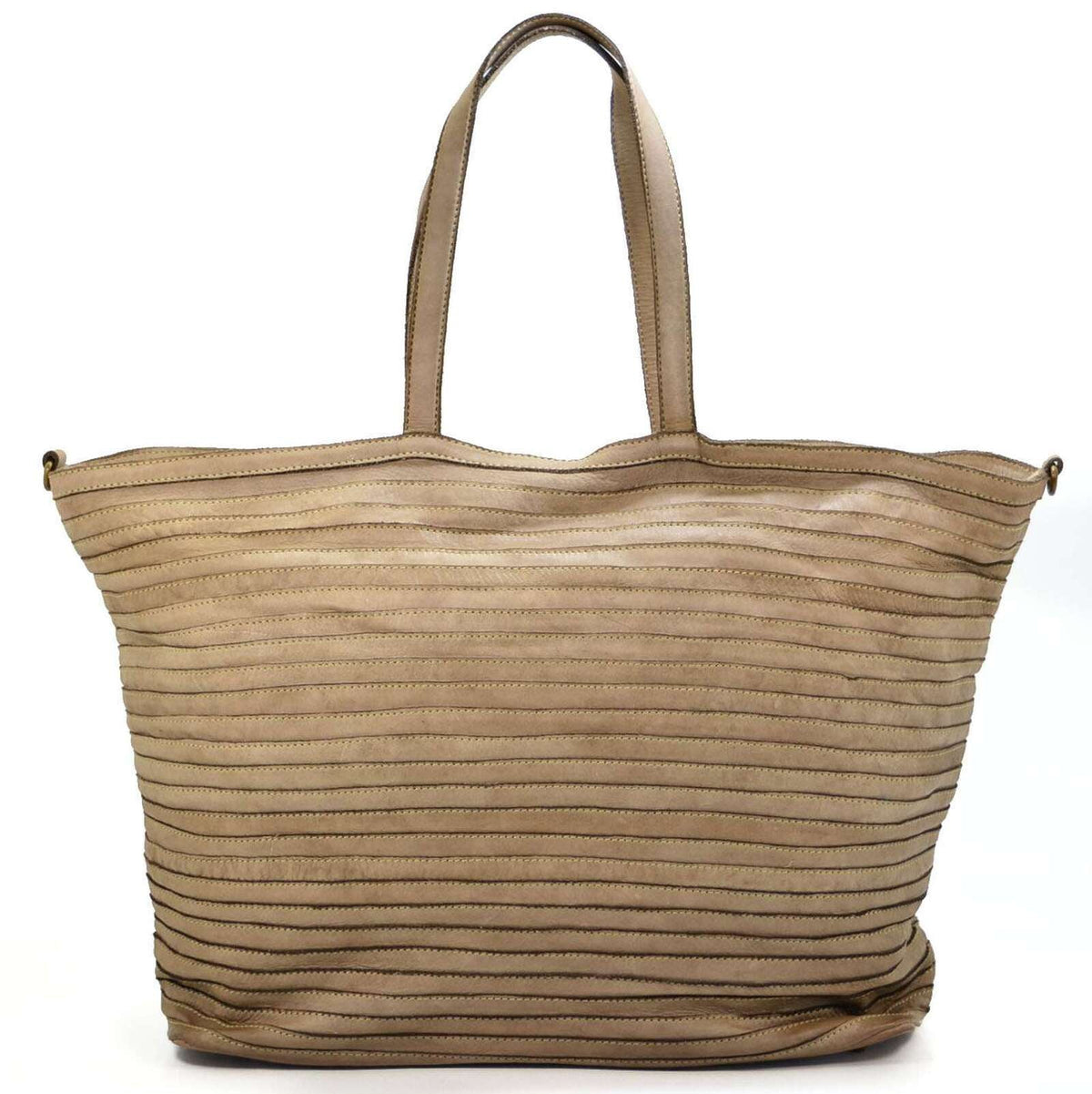 Borsa donna shopper rigata in vera pelle - Pito’s|Bag