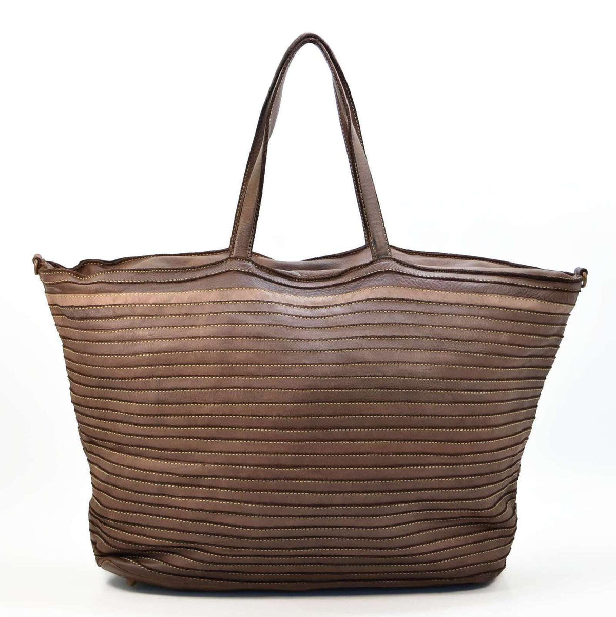 Borsa donna shopper rigata in vera pelle - Pito’s|Bag