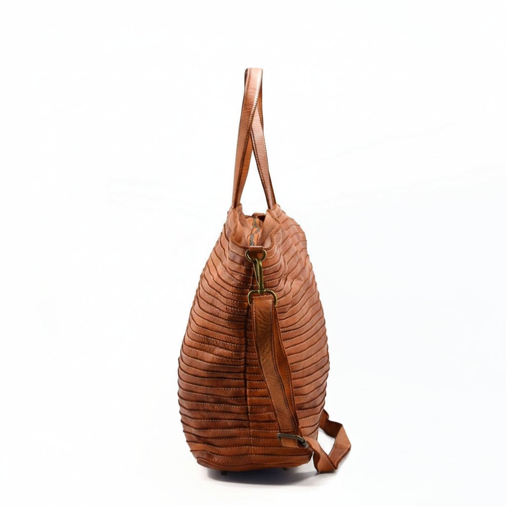 Borsa donna shopper rigata in vera pelle - Pito’s|Bag