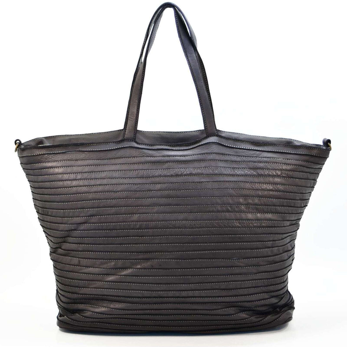 Borsa donna shopper rigata in vera pelle - Pito’s|Bag