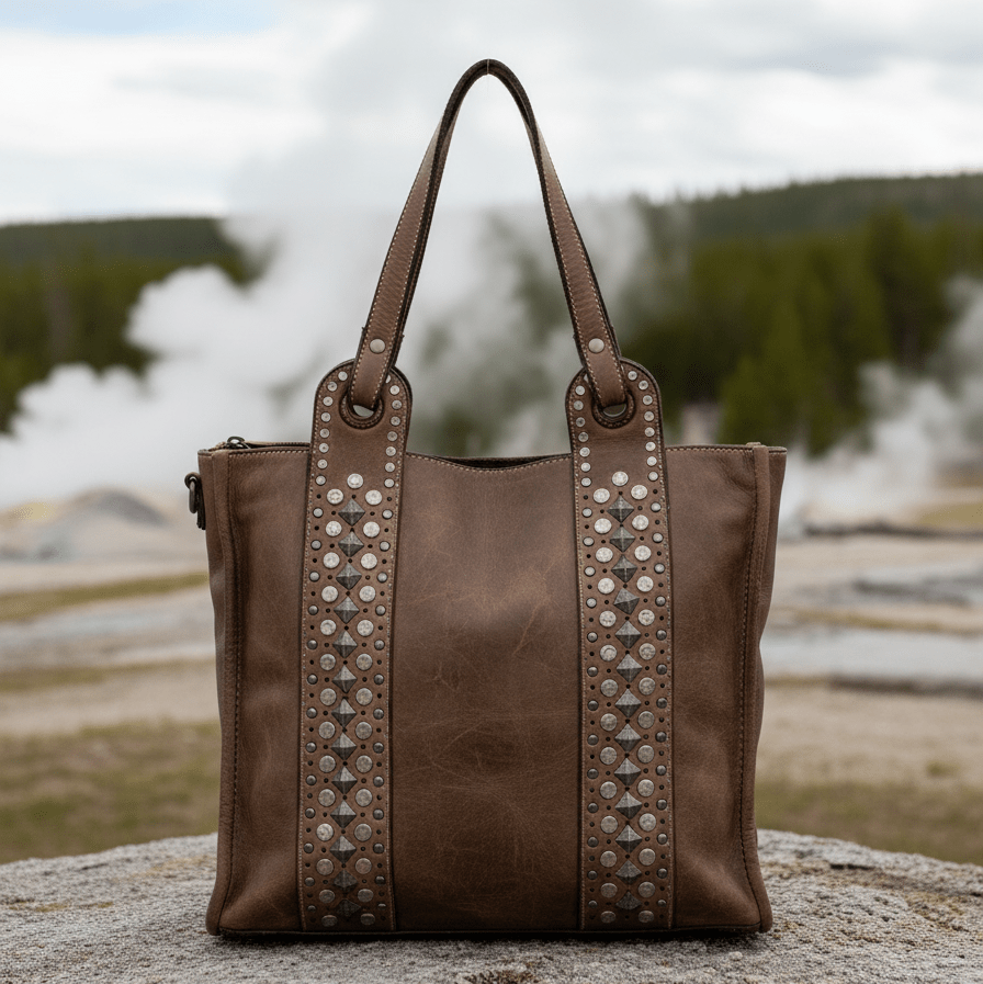Borsa donna shopping borchiata in vera pelle - Pito’s|Bag
