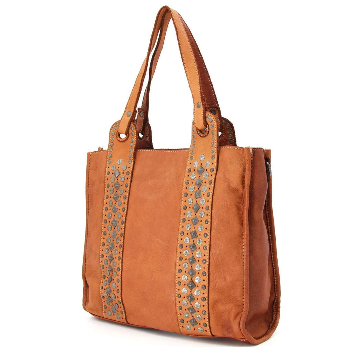 Borsa donna shopping borchiata in vera pelle - Pito’s|Bag
