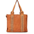 Borsa donna shopping borchiata in vera pelle - Pito’s|Bag