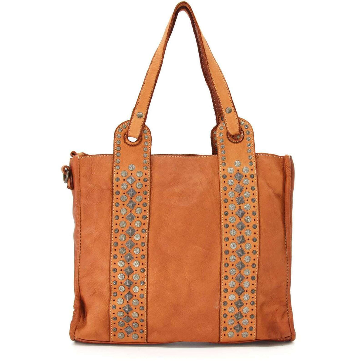 Borsa donna shopping borchiata in vera pelle - Pito’s|Bag
