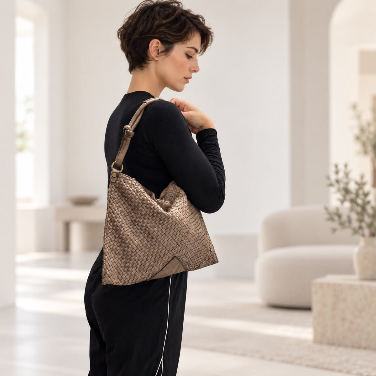 Borsa Donna Tracolla intrecciata media Tea - Pito’s|Bag