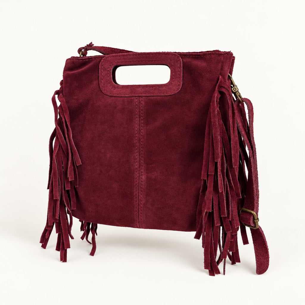 Borsa Donna in camoscio a mano frangiata