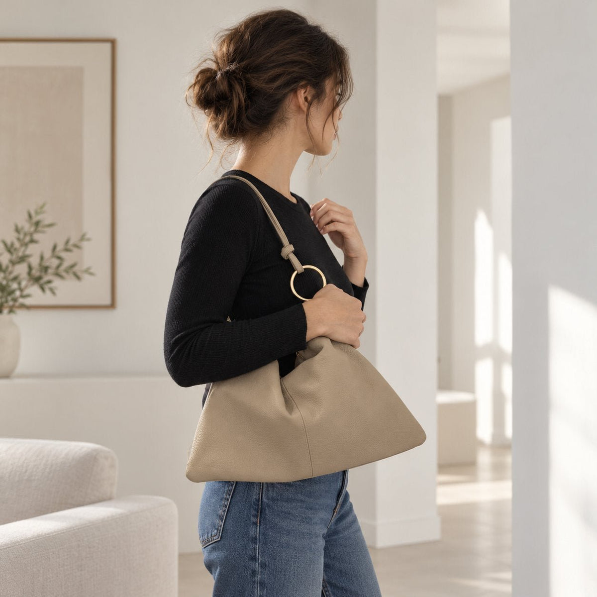 Borsa in vera pelle con Anelli oro - Pito’s|Bag