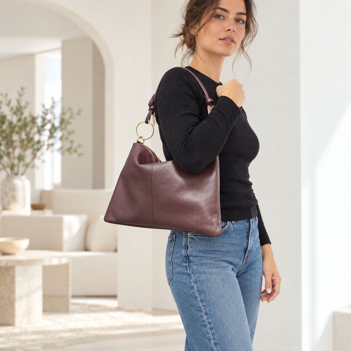 Borsa in vera pelle con Anelli oro - Pito’s|Bag