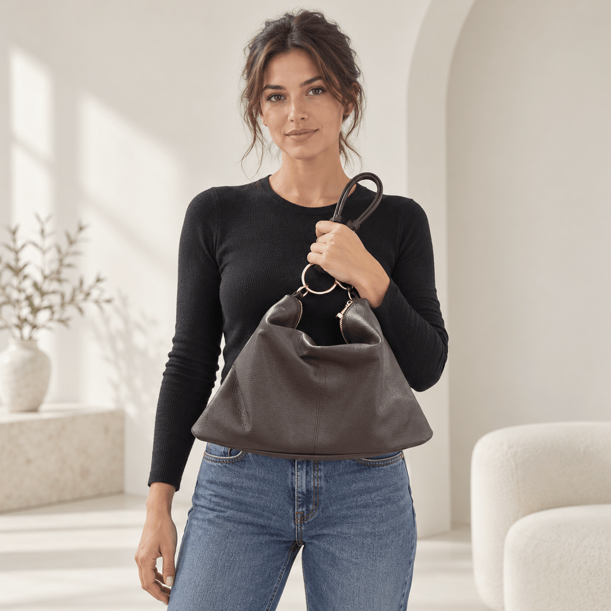 Borsa in vera pelle con Anelli oro - Pito’s|Bag