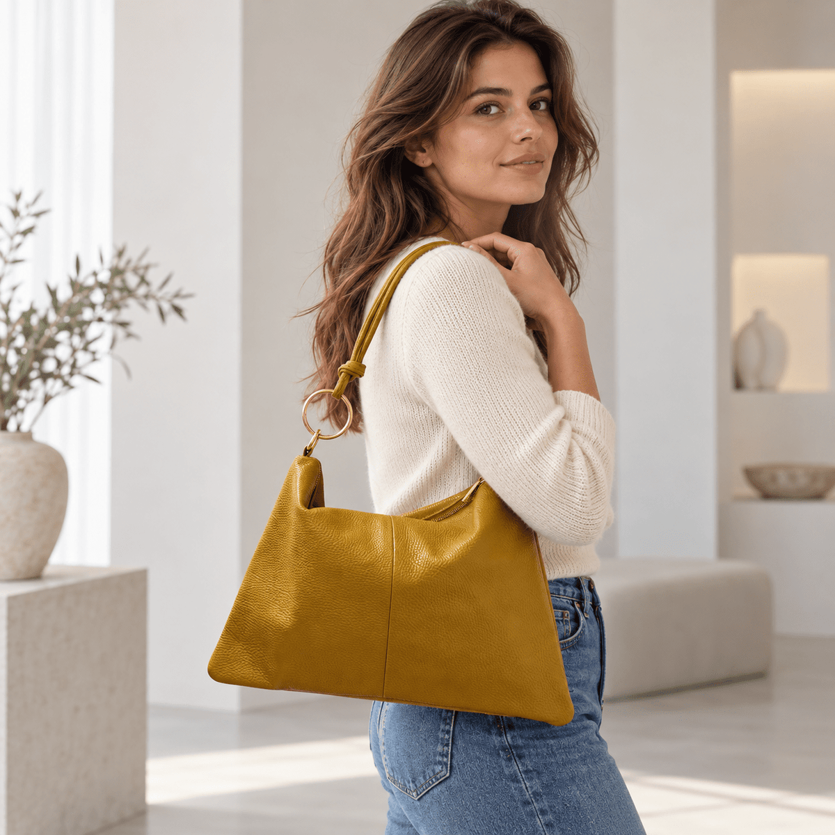Borsa in vera pelle con Anelli oro - Pito’s|Bag
