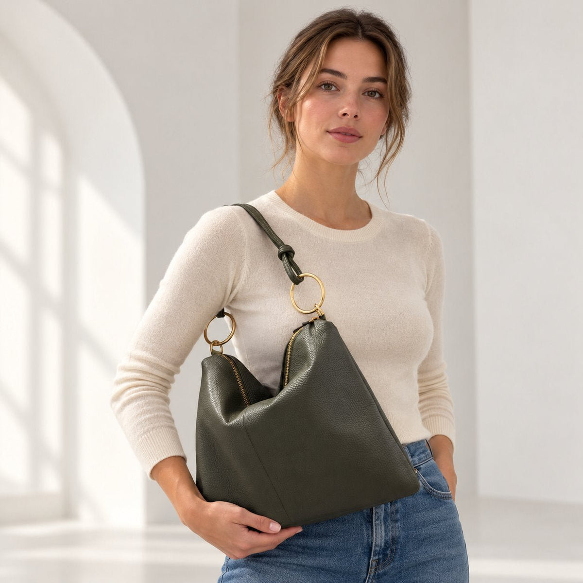 Borsa in vera pelle con Anelli oro - Pito’s|Bag