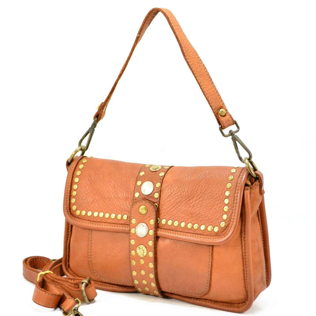 Borsa tracolla doppio manico borchiata Suo - Pito’s|Bag