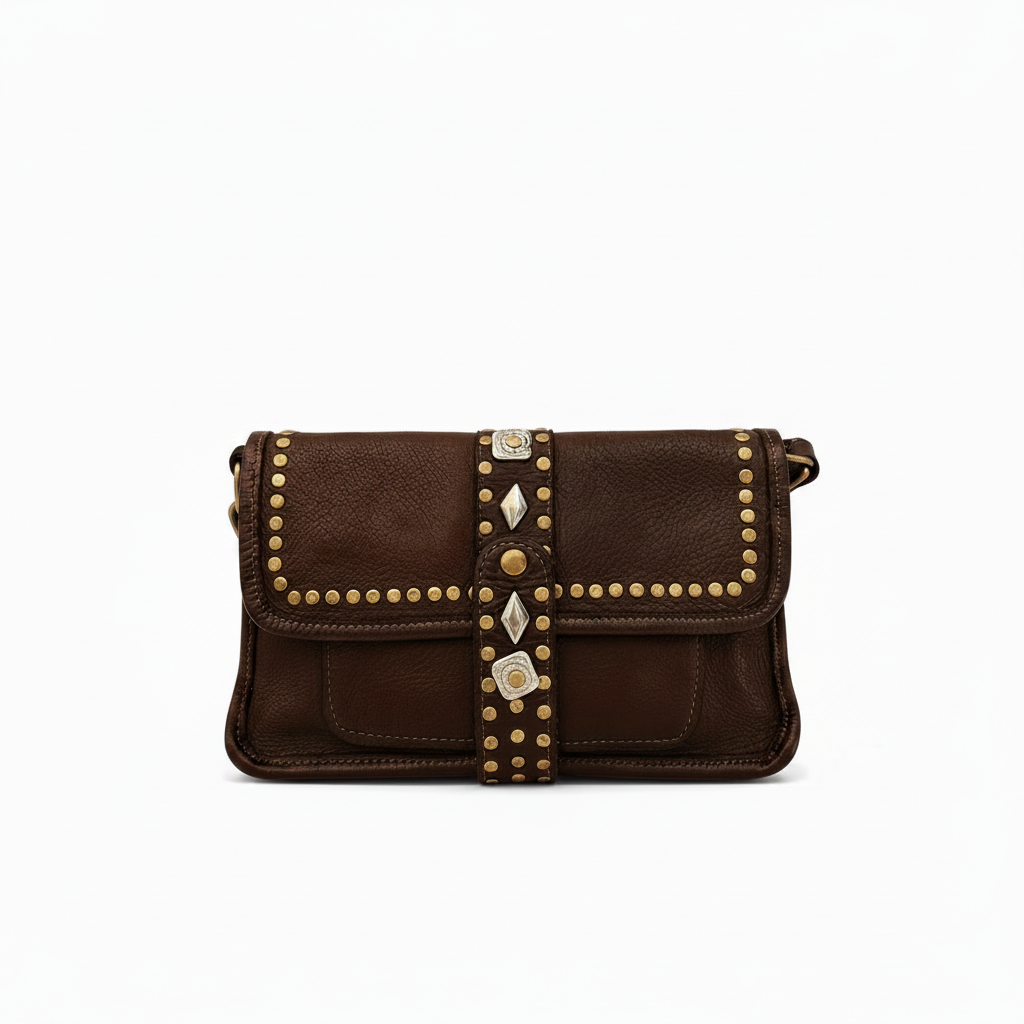Borsa tracolla doppio manico borchiata Suo - Pito’s|Bag