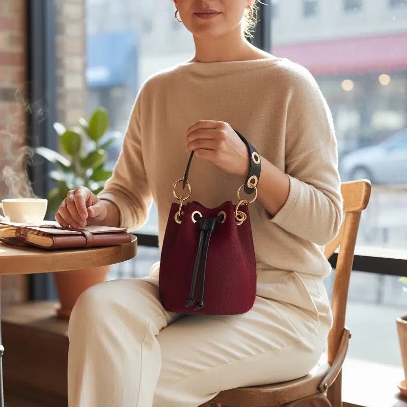 Borsetta a secchiello rosso scuro Style Life - Pito’s|Bag