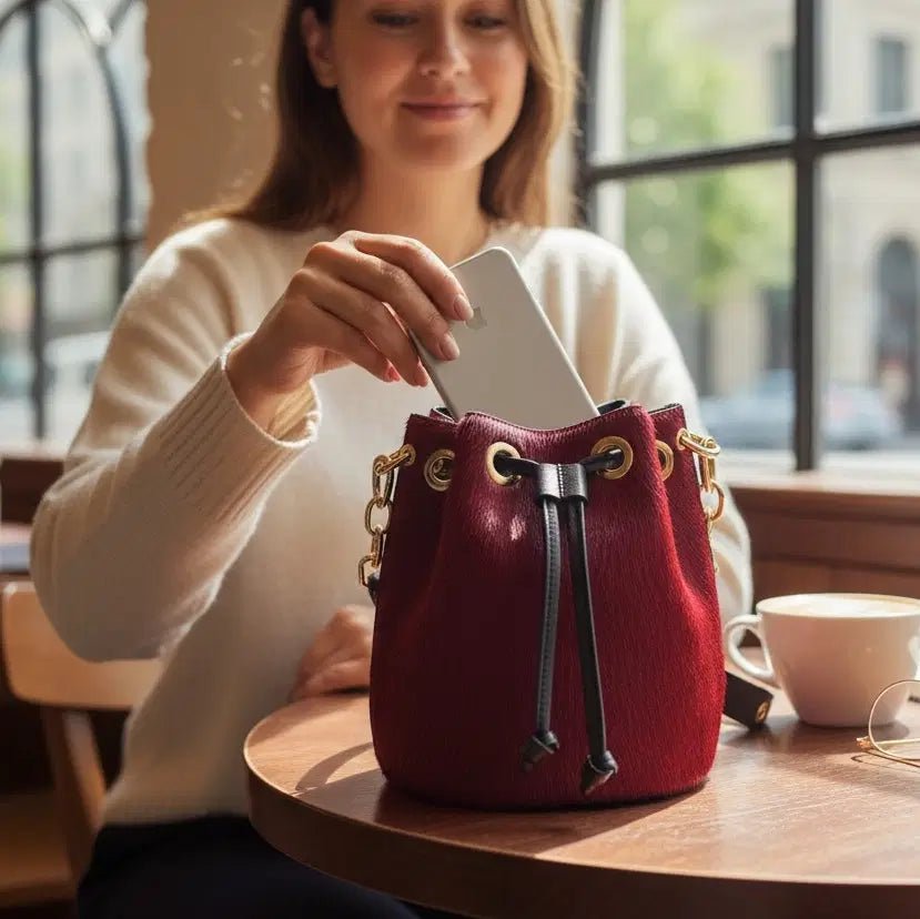Borsetta a secchiello rosso scuro Style Life - Pito’s|Bag