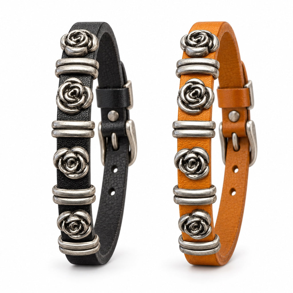 Bracciale in pelle Rosa