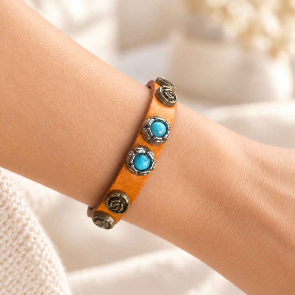 Bracciale in pelle Pietra