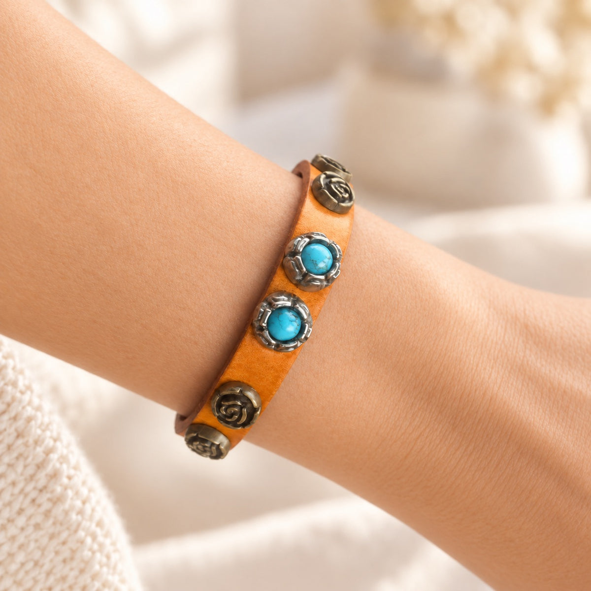 Bracciale in pelle Pietra