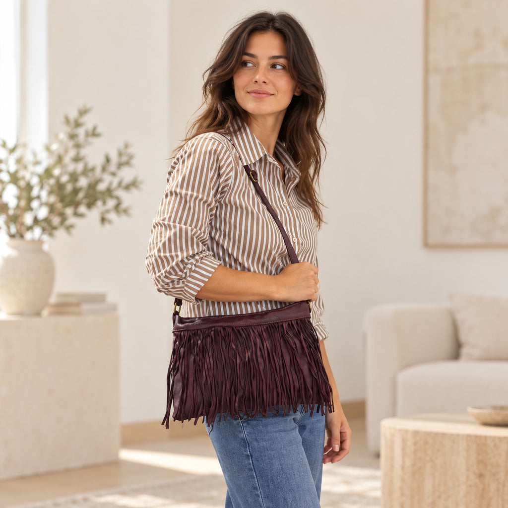 Borsa pochette a tracolla Frangia