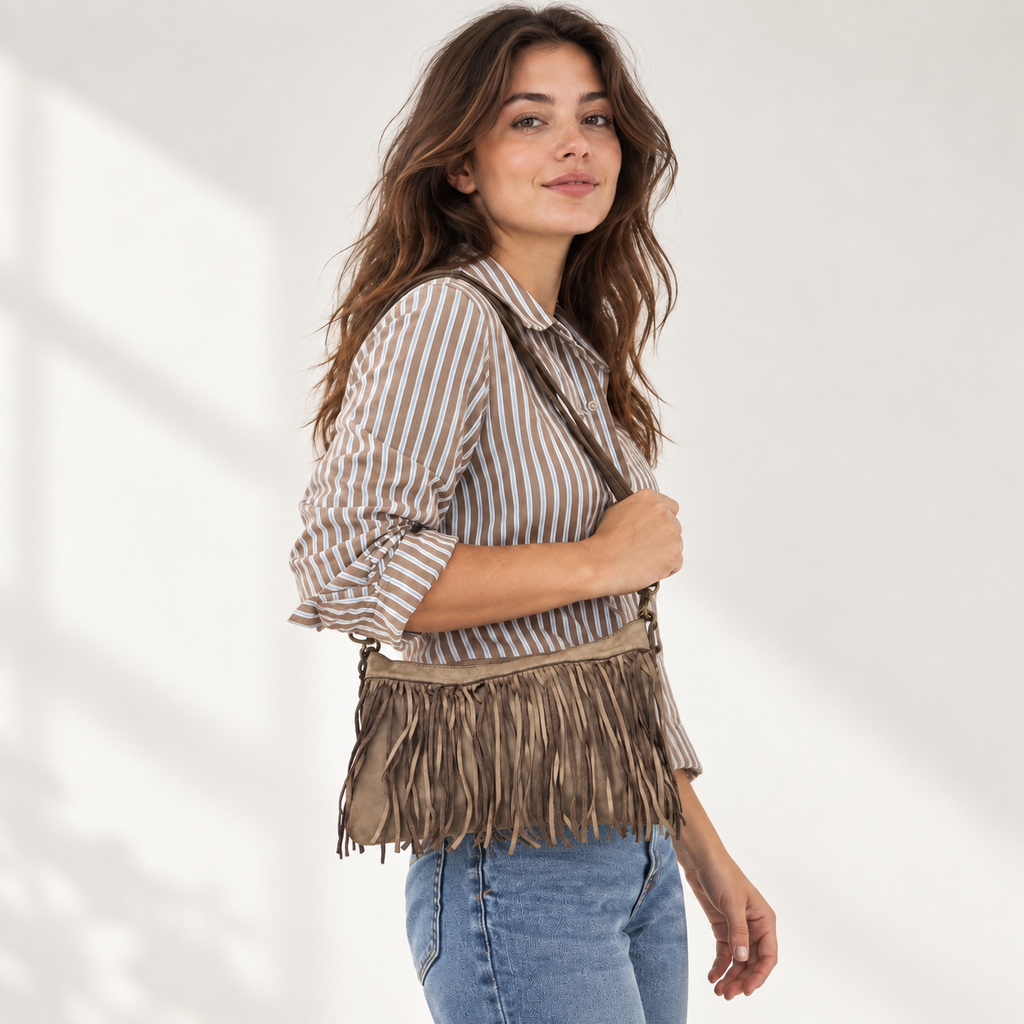 Borsa pochette a tracolla Frangia