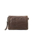 Borsa a tracolla Pito’s|Bag in vera pelle testa di moro tinta in capo con borchie color ottone e tracolla removibile