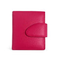 Portafoglio compatto Pito’s|Bag modello Miny in vera pelle martellata fucsia con chiusura a busta e clip