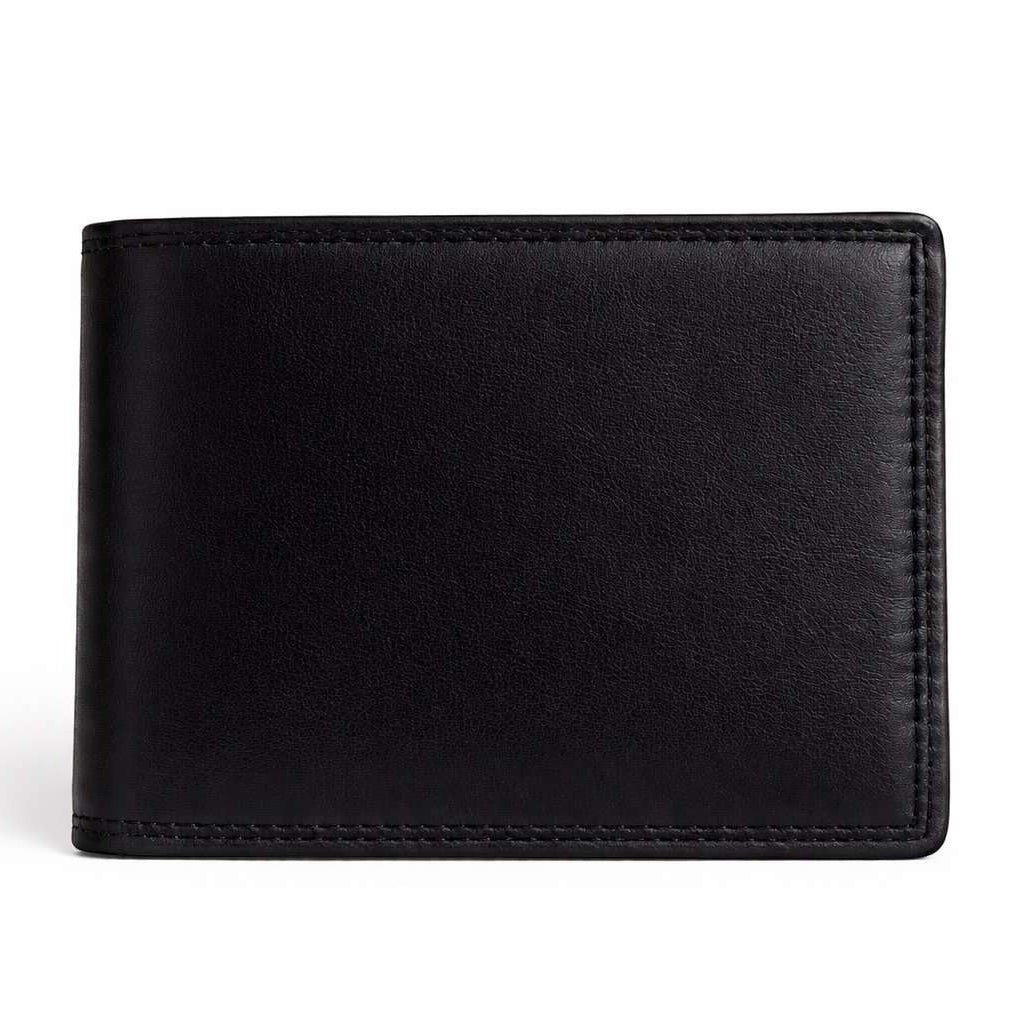 Portafoglio uomo Pito’s|Bag Mimi Slip in pelle nappa nera, design compatto con cuciture a vista