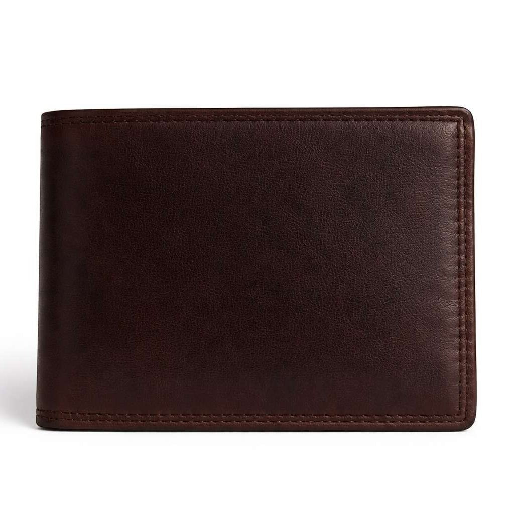 Portafoglio uomo Pito’s|Bag Mimi Slip in pelle nappa color testa di moro, design compatto con cuciture a vista.