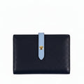 Portafoglio donna Pito’s|Bag in vera pelle bicolore blu e azzurro con chiusura a bottone a pressione