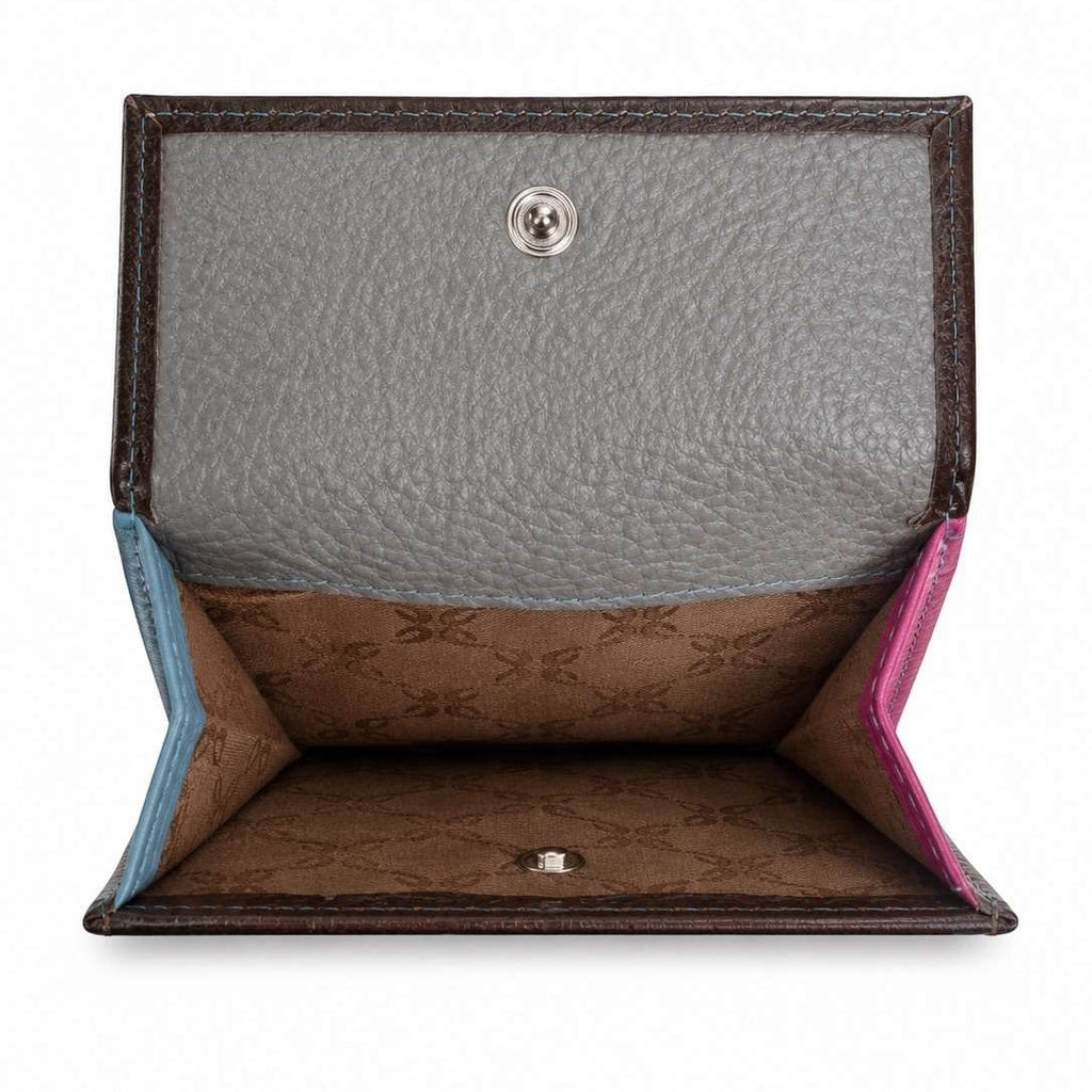 Interno del portafoglio Pito’s|Bag Marinella in vera pelle con scomparti colorati e fodera logata