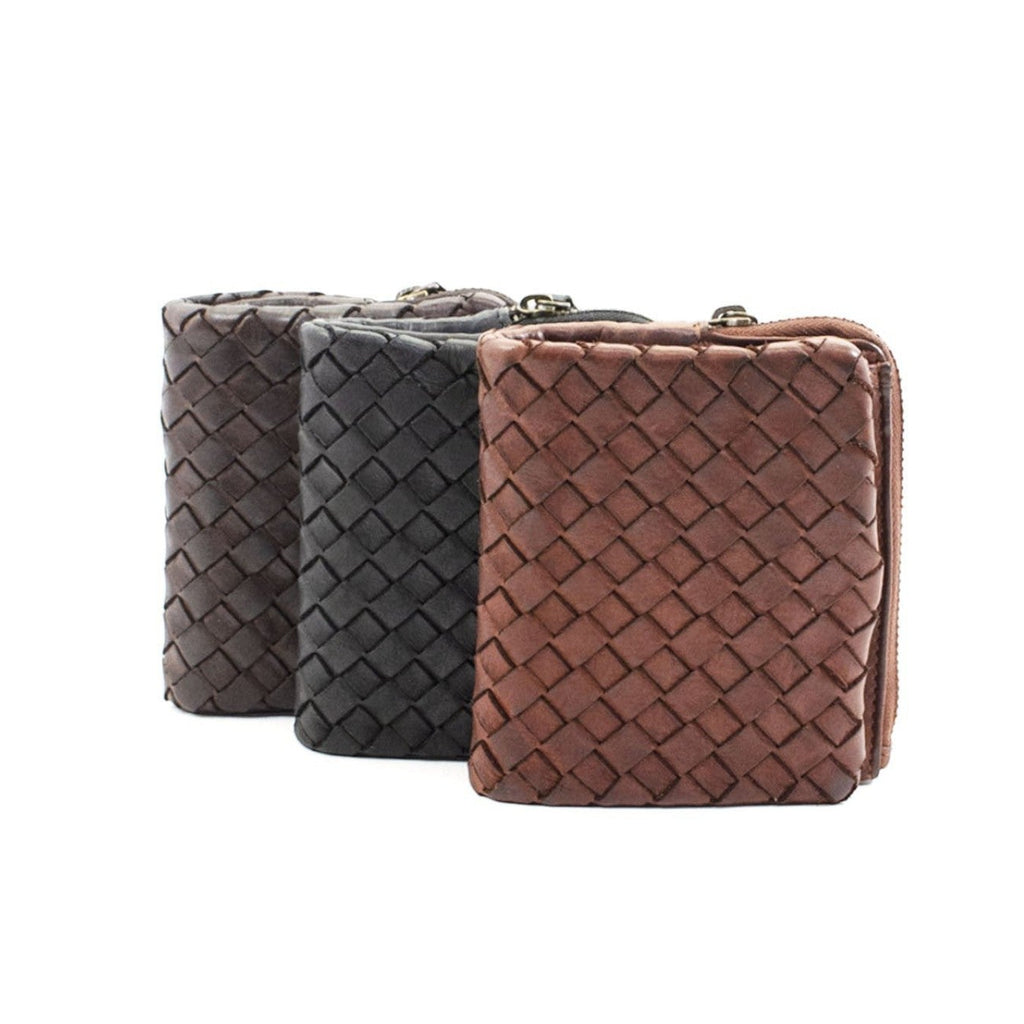 Portafoglio Pito’s|Bag da uomo in vera pelle intrecciata italiana, disponibile in marrone, nero e testa di moro.