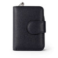 Portafoglio medio Pito’s|Bag in vera pelle martellata nera con chiusura a clip e zip esterna per monete