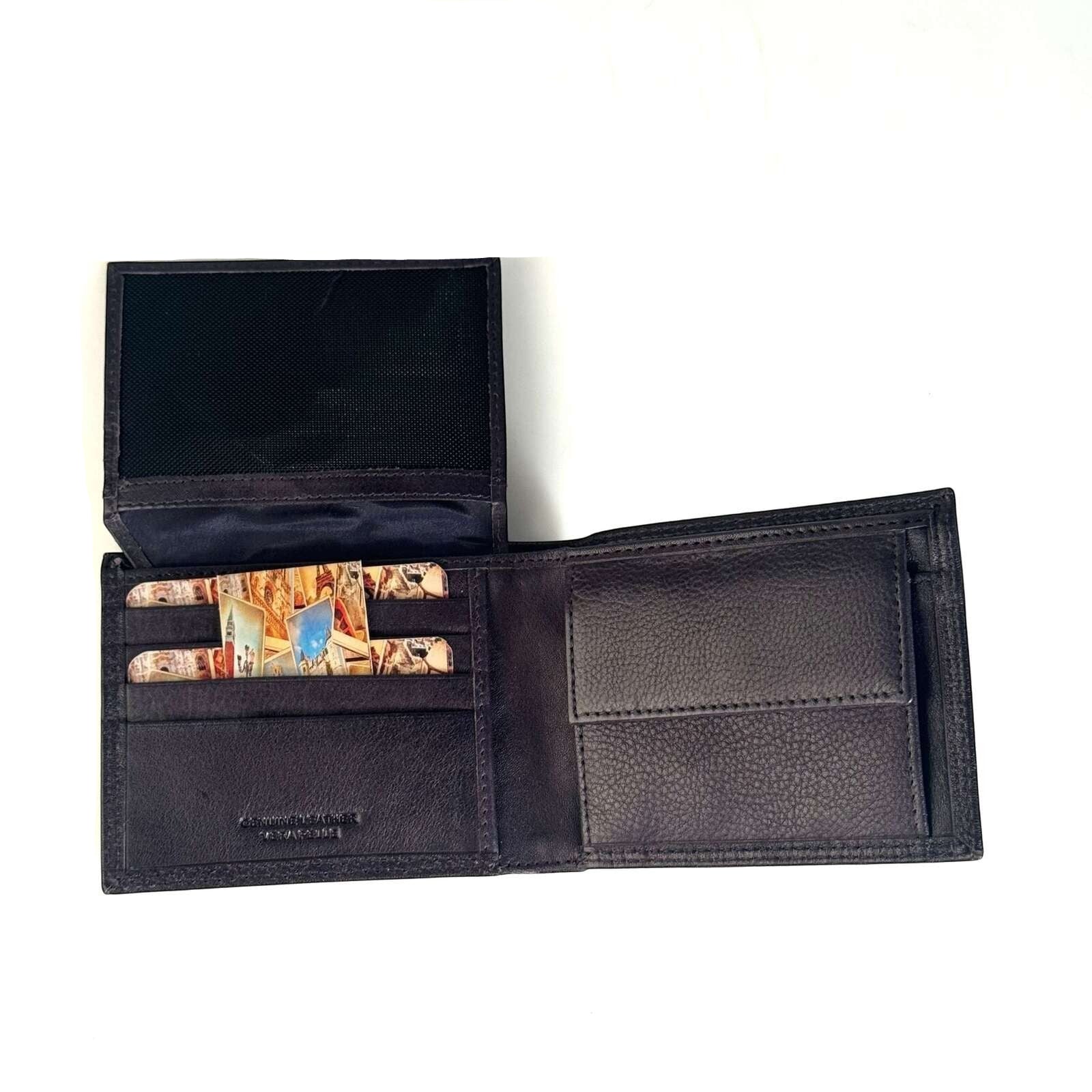 Portafoglio Pito’s|Bag da uomo in pelle morbida nera, formato small con scomparti per tessere, banconote e portamonete.