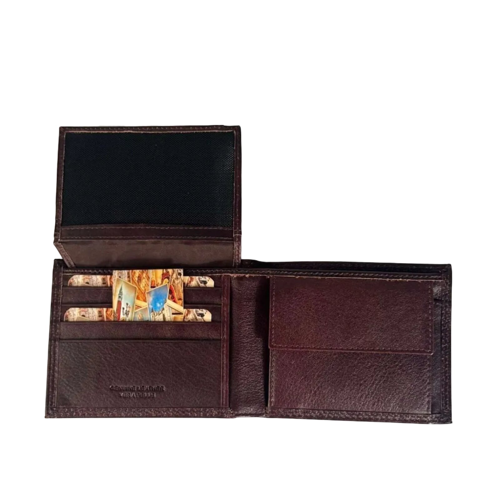 Portafoglio uomo Pito’s|Bag piccolo in pelle morbida testa di moro con scomparti per tessere, banconote e portamonete