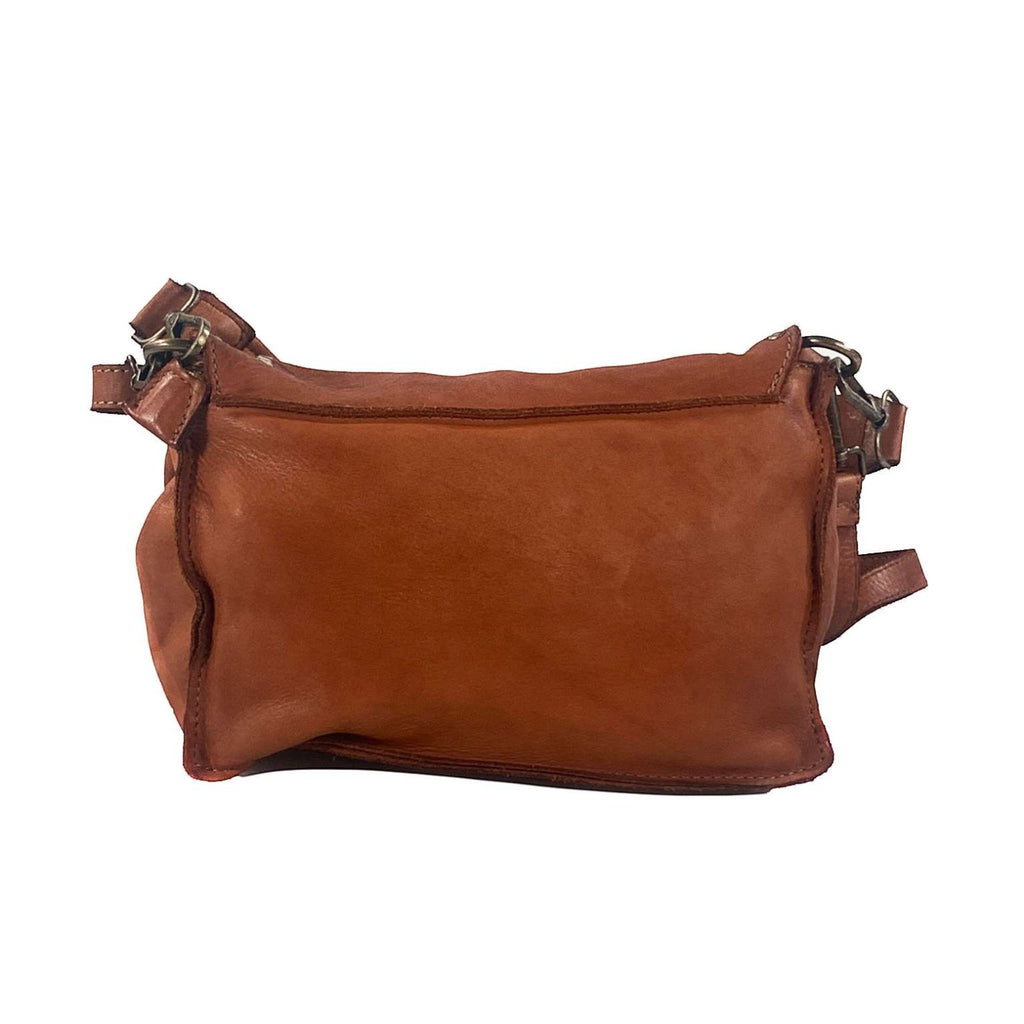 Borsetta Pito’s|Bag Special in vera pelle di vacchetta color cuoio con dettagli in ottone anticato