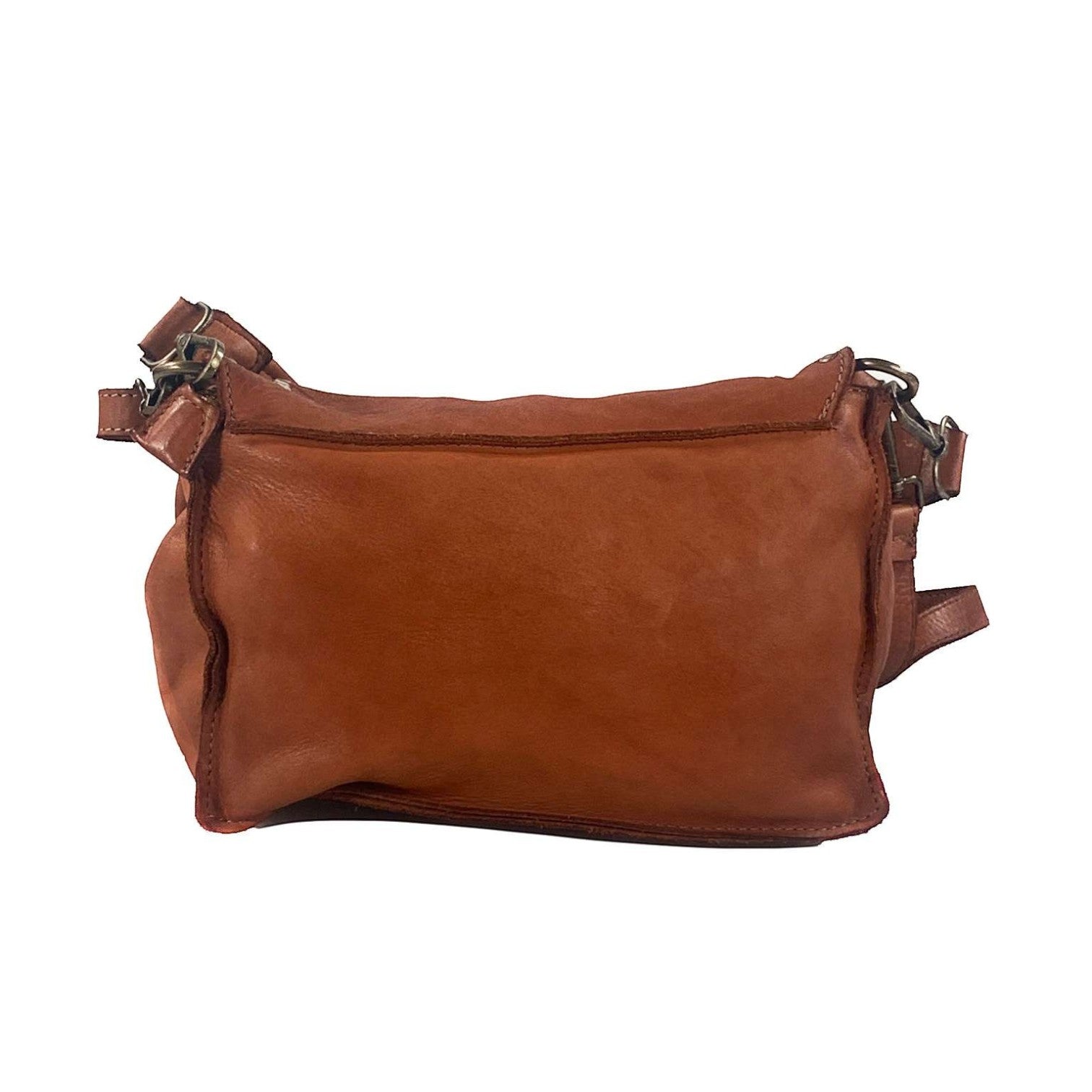 Borsetta Pito’s|Bag Special in vera pelle di vacchetta color cuoio con dettagli in ottone anticato