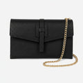 Pochette Pito’s|Bag Miny Miny nera in vera pelle martellata con tracolla a catena dorata rimovibile