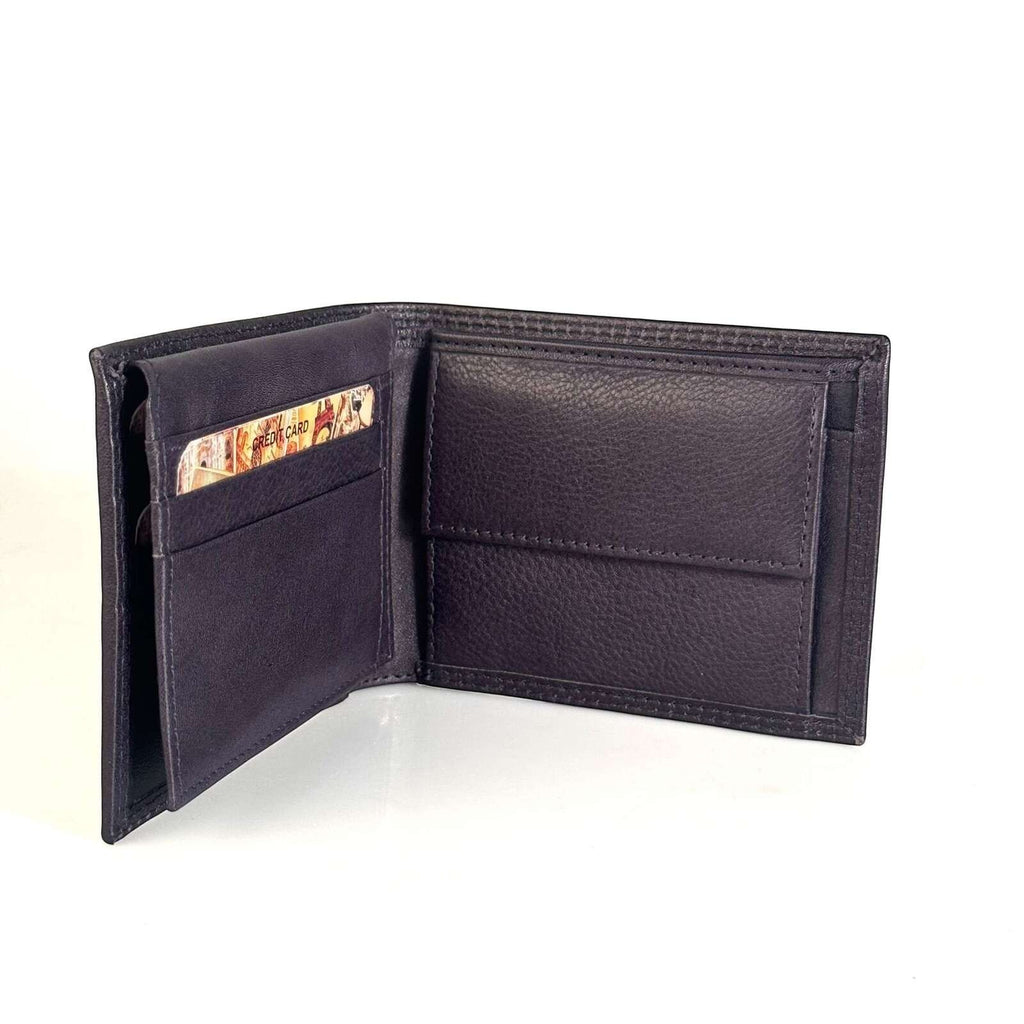 Portafoglio uomo Pito’s|Bag in pelle morbida blu scuro, formato small con scomparti per tessere e portamonete