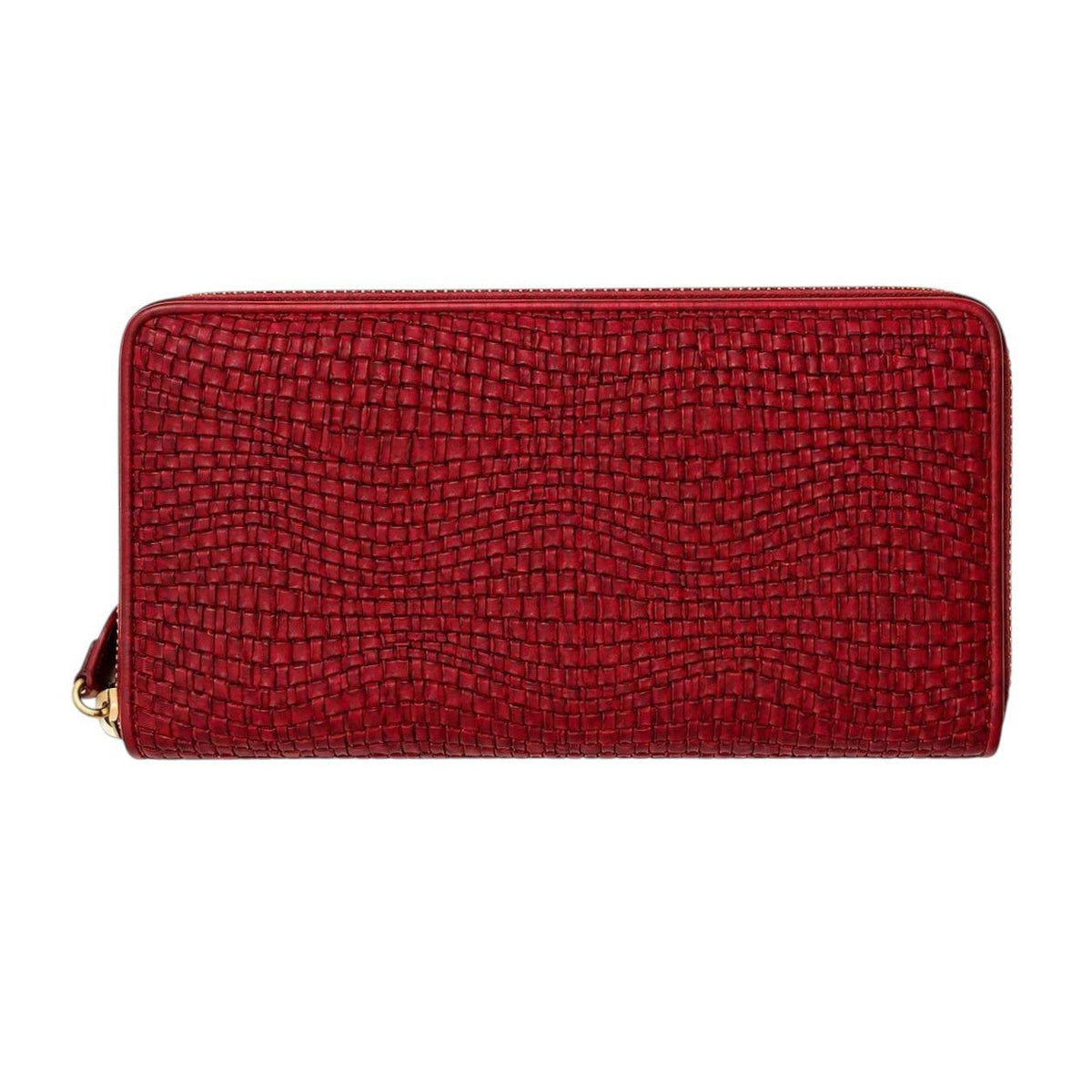 Portafoglio Donna Grande in Vera Pelle Intreccio Paglia Total Zip - Pito’s|Bag