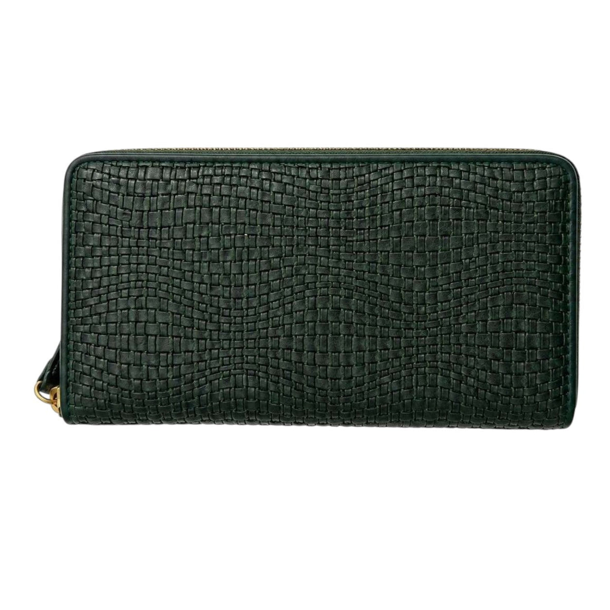 Portafoglio Donna Grande in Vera Pelle Intreccio Paglia Total Zip - Pito’s|Bag