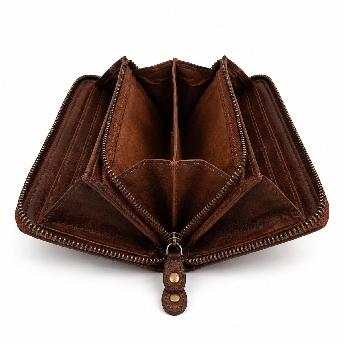 Portafoglio Donna Grande in Vera Pelle Intreccio Paglia Total Zip - Pito’s|Bag
