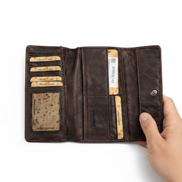 Portafoglio Donna Grande Vintage con zip esterna - Pito’s|Bag