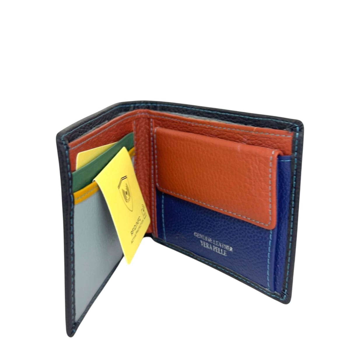 Portafoglio uomo in pelle martellata slim - colorato internamente - Pito’s|Bag