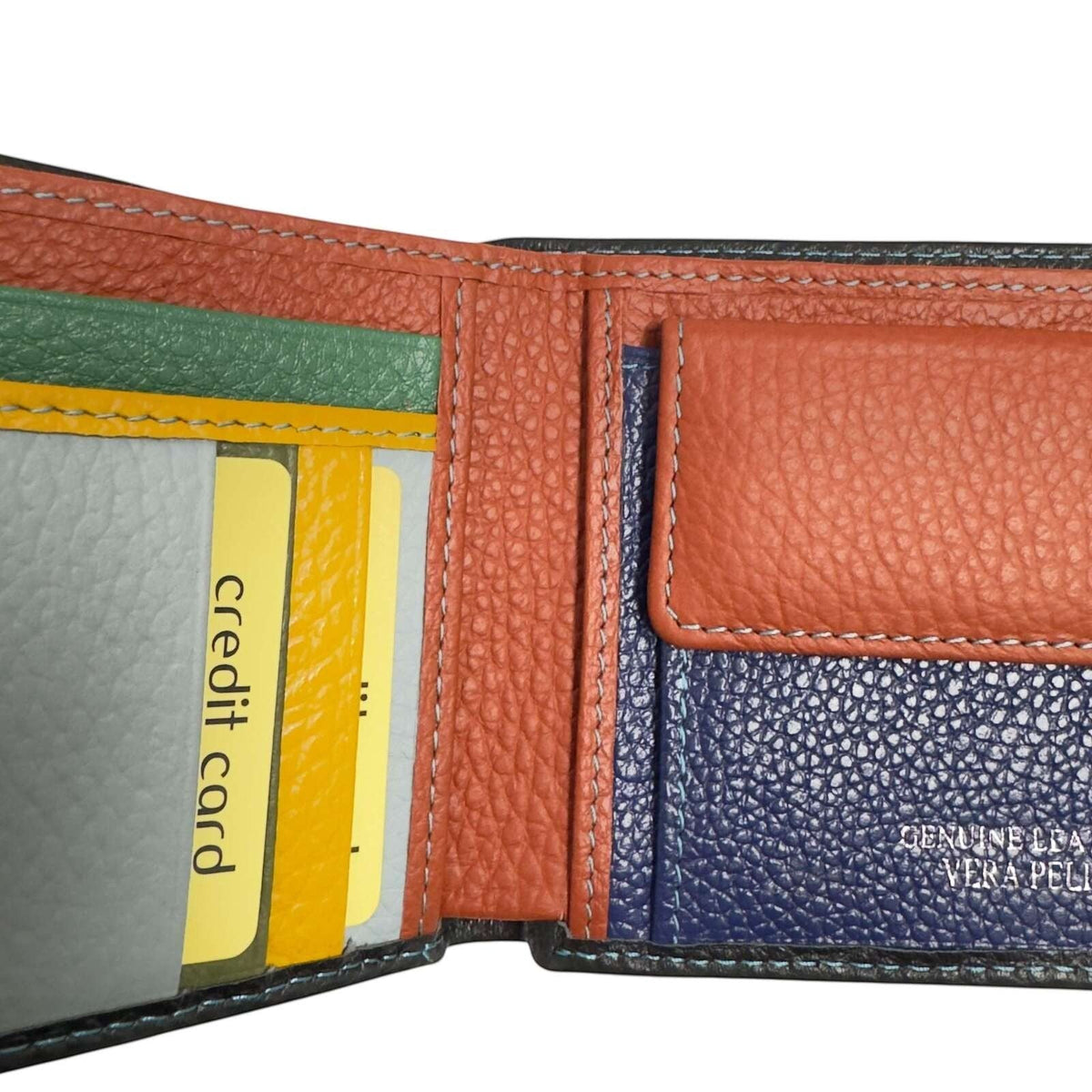 Portafoglio uomo in pelle martellata slim - colorato internamente - Pito’s|Bag