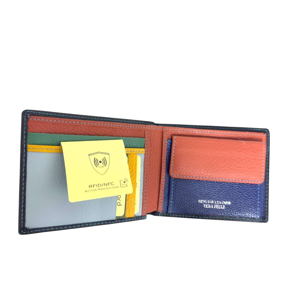 Portafoglio uomo in pelle martellata slim - colorato internamente - Pito’s|Bag